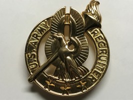U.S. ARMY, RECRUITER, BREAST BADGE, MASTER, W/3 STARS, GILT, OBSOLETE, H... - $9.95
