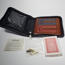 FUNDEX Portfolio Cribbage Game Zipper Travel Case Sealed Cards Pieces Wood Board - £11.95 GBP