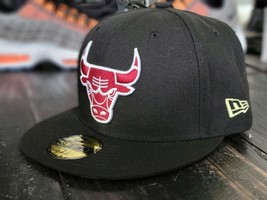 New Era 5950 Chicago Bulls Black/Burgundy Logo Fitted Hat Men Size - $32.00