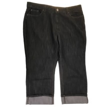 Merona Crop Womens Denim Jeans 18W Regular Cuffed 5-Pkt Dark-wash High Rise - £11.88 GBP