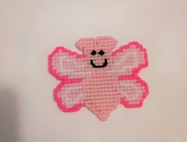 Plastic Canvas Butterfly Magnet, Fridge Decor, Needlepoint, Handmade, Su... - $6.00