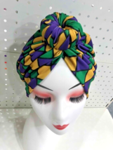 MARDI GRAS Diamond Pattern Turban with Knot in Front - £8.83 GBP