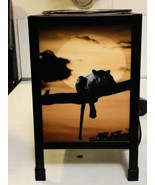 Oil Warmer Panther Lamp Shade Metal Base Bulb with Glass Tray Large 7&quot; - $35.73 CAD