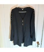 St John Evening Santana Knit Black Jacket 10 USA Dual Gold Rhinestone Zi... - €115,89 EUR