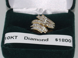 10k Yellow Gold .50ct TDW Diamond Cluster Ring ( New ) Free Worldwide Shipping  - £687.95 GBP