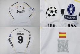 real madrid jersey 2009 2010 shirt cristiano ronaldo long sleeve ucl style - £65.58 GBP