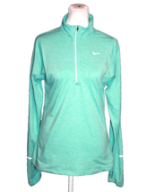 Nike Dri Fit Running 1/4 Zip Top Reflective THUMB HOLES Mint Teal Women’... - £14.15 GBP