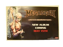 Megadeth Poster Megadeath United Abominations Promo Mint - £14.15 GBP