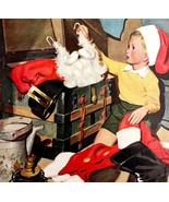 Christmas Saturday Evening Post Cover 1951 Santa Suit Lithograph Print A... - $1,286.08 MXN
