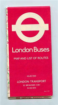 London Buses Map and List of Routes London Transport 1975 - $11.88