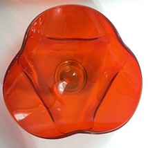 Viking Mid Century Modern Art Glass Epic Drape 9” Ruby Red Centerpiece Bowl - £43.44 GBP
