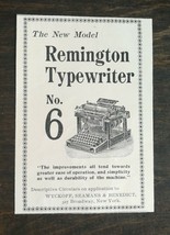 Vintage 1900 Remington Typewriter Model No 6 Original Ad 1021  - $6.64