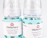 Life Factory Glass Baby Bottle 8oz Stage 2 Nipple Wide Neck 6-9 Months L... - $28.98
