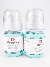 Life Factory Glass Baby Bottle 8oz Stage 2 Nipple Wide Neck 6-9 Months L... - £22.69 GBP