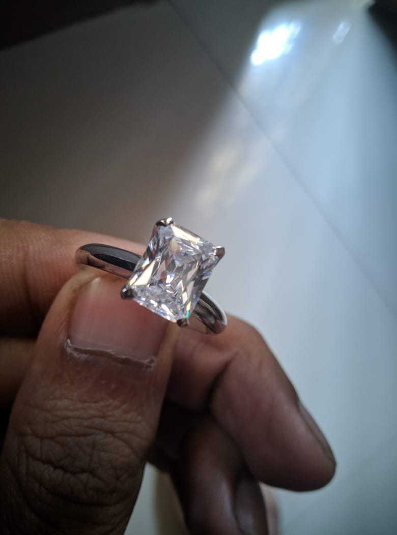2.15Ct Radiant Cut White Diamond 925 Sterling Silver Engagement Ring for women