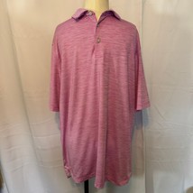Walter Hagen Polo Shirt Mens Large Pink Striped Majors 11 Performance Golf - $24.00