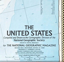 1968 The United States Map National Geographic Extra Large 42.5 x 29.25&quot;... - $29.99
