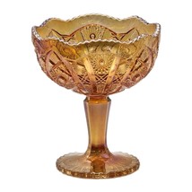 VTG Imperial Glass Marigold Compote 7.5&quot; Tall Footed Pedestal Bowl 1970&#39;s - $761.39 MXN