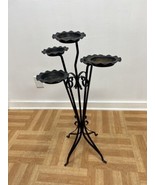 Vintage Metal Plant Stand wrought black mid century modern planter 50s 6... - £62.53 GBP