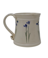 Lynn Gray Studio Art Pottery Stoneware Blue Iris Flowers Floral Cup Mug - $27.51 CAD