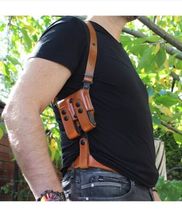 Fits Colt 1911 Defender Compact 9mm 3”BBL Leather Shoulder Holster #1066# RH image 5