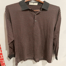 Fairway &amp; Greene Striped Golf Polo Shirt-Grn/Red Indian Ridge’ L/S Mens 2XLarge - £7.02 GBP