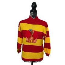 Vintage Knitwaves Knit Dog Sweater Floppy Ears Red Yellow Stripes - NO S... - £33.48 GBP