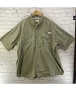 World Wide Sportsman Fishing Shirt Mens Sz 3XL Khaki Short Sleeve Vented... - £18.86 GBP