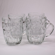 Set Of Four George Killians Irish Red Large Clear Glass Dimpled Cups Beer Mugs - £24.59 GBP