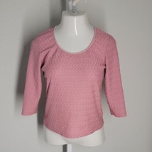 Bay Studio Classy Blouse Shirt ~ Sz M ~ 3/4 Sleeve ~ Stretchy ~ Pink - £13.66 GBP