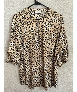 Calvin Klein Women’s Cheetah Print Adj Sleeve Tunic Shirt Size 1X - $49.19 CAD