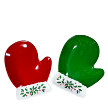 Lenox Holiday by Design Mitten Party Plates Holiday Christmas - £7.64 GBP