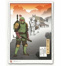 Star Wars Bounty Hunter Boba Fett Japanese Edo Giclee Poster Print 12x17 Mondo - $74.90