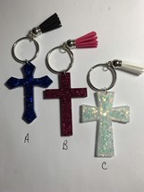 keychains for women new Handmade.  Cross Keychain With Tassel. 3 Styles - £9.35 GBP