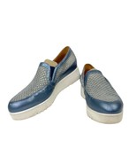 AQUATALIA 8 Shoes Blue Leather Slip-On Loafer Platform Womens Made Italy - £59.20 GBP