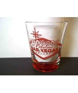 Souvenir shot glass Welcome to Fabulous Las Vegas sign red base - £4.62 GBP