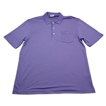 Greg Norman Shirt Men Large Purple Striped Polo Golf Play Dry Camp Golfing Light - $18.69