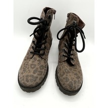Blowfish Raelynn Leopard Print Combat Boots Women&#39;s Size 7.5M Lace-up &amp; ... - $14.73