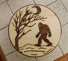 BIGFOOT Wood burning - Signed - Hand Made by Artist - £9.23 GBP