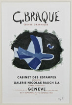 Oeuvre Graphique 1958 Di Georges Braque Litografia Firmata 10 1/2&quot;X7&quot; - $1,496.93