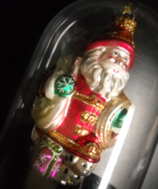 Designers Studio Christmas Ornament Unique Treasures Fireman Santa Blown Glass - $8.99