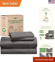 Soft Grey Queen Sheet Set - 100% Organic Cotton, Deep Pockets, GOTS Cert... - $1,737.23 MXN
