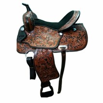 Horse Saddle Tack Size 14&quot; Western Premium Leather Barrel Racing Trail  - £381.47 GBP