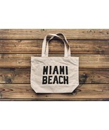 Jumbo Size Vintage Style Retro City Cotton Canvas Tote Bags (Miami Beach) - £13.38 GBP