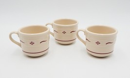 Longaberger Woven Traditions Heritage Red Coffee Mugs Cups No Saucers Se... - $19.99