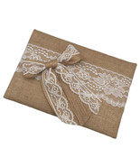 Ivy Lane Design Wedding Guest Book Burlap and White Lace Rustic Country ... - $79.31 CAD