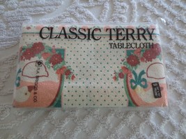 NIP R.A. Briggs GOOSE Peach SITTING PRETTY Terry TABLECLOTH   - 54&quot; x 90&quot; - £15.79 GBP