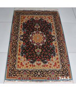 Traditional Oriental Hand Knotted Persian Rug Silk Floral Kashan Handmad... - $675.00