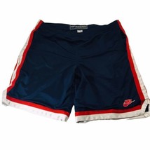 Y2K 00s Nike Basketball Uncompromising Excellence Blue/Red/White Shorts Silky XL - £37.60 GBP