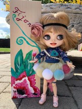 Blythe ooak doll Handmade Finished Doll &quot;Fijona&quot; with wood box include - £79.32 GBP